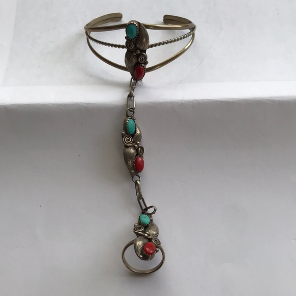 Jewelry - Turquoise bracelet-ring set.